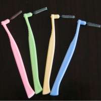 dental disposable interdental brush angled dental care brush