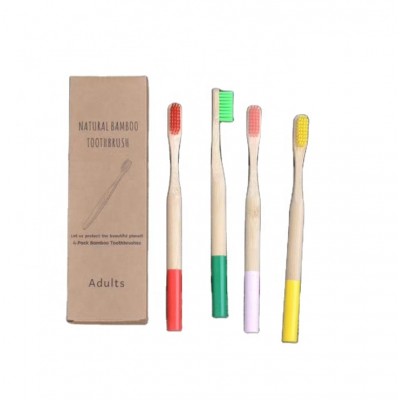 Natural 100% Biodegrade Bamboo Charcoal Adult Bamboo Toothbrush, Toothbrush Eco-friendly, Tooth brushes